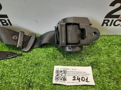 Cintura DI Sicurezza Sedile POST SX 72119809865 Mini MINI Paceman R61 2013