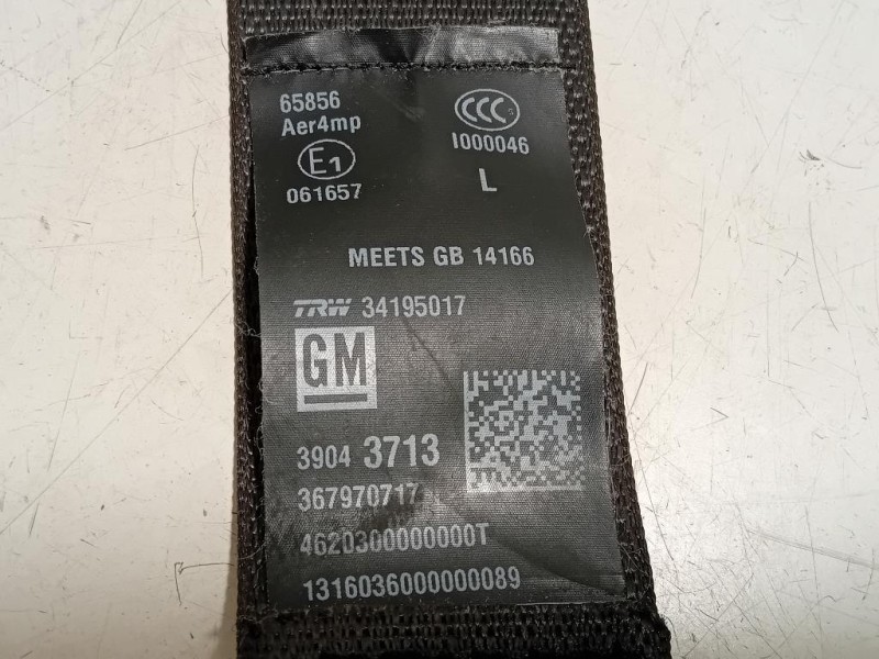 Cintura DI Sicurezza Sedile POST SX 39043713 Opel Astra K 2016