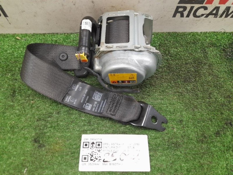 Cintura DI Sicurezza Sedile POST SX 39043715 Opel Astra K SW 2016