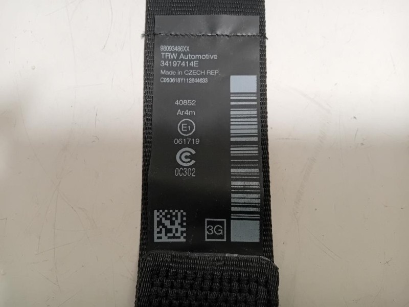 Cintura DI Sicurezza Sedile POST SX 98093486XX Peugeot 5008 II 2017