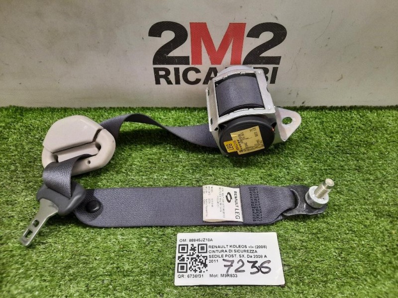 Cintura DI Sicurezza Sedile POST SX 88845JZ10A Renault Koleos I 2008