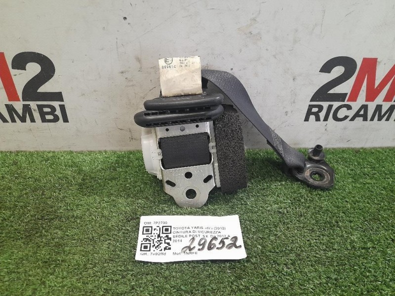 Cintura DI Sicurezza Sedile POST SX 7P2700 Toyota Yaris IV 2012