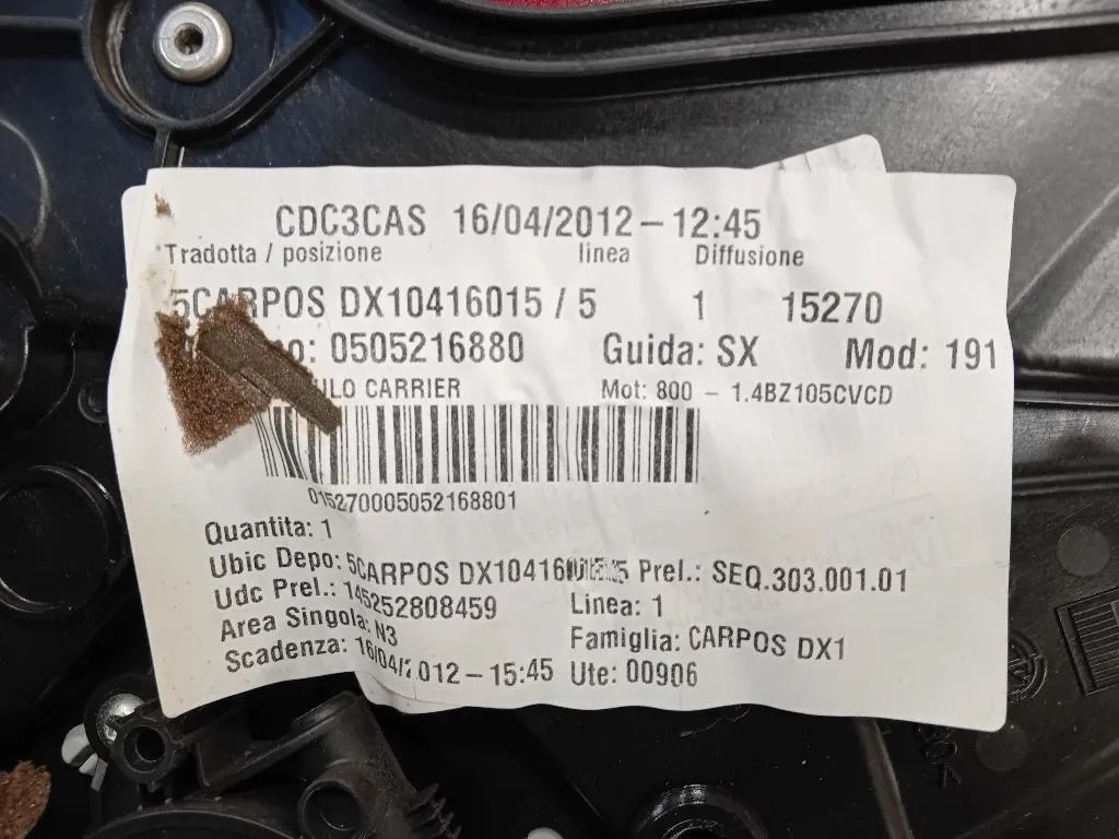 Porta POST DX 50509298 Alfa Romeo Giulietta 2010