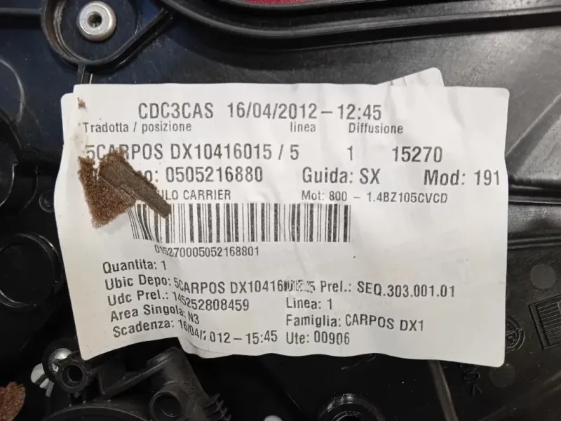 Porta POST DX 50509298 Alfa Romeo Giulietta 2010