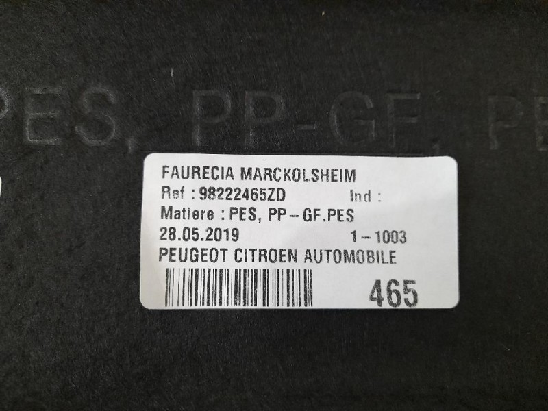 Ripiano Copertura VANO Bagagli 98222465ZD Peugeot 308 II SW 2017