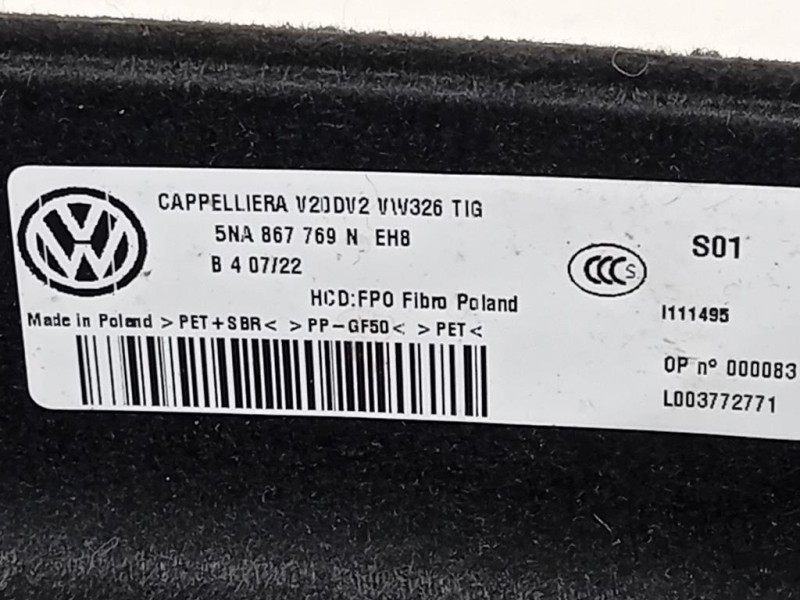 Ripiano Copertura VANO Bagagli 5NA867769 Volkswagen Tiguan II 2020