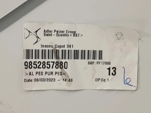 Cofano ANT 9834262380 Citroen DS4 II 2021