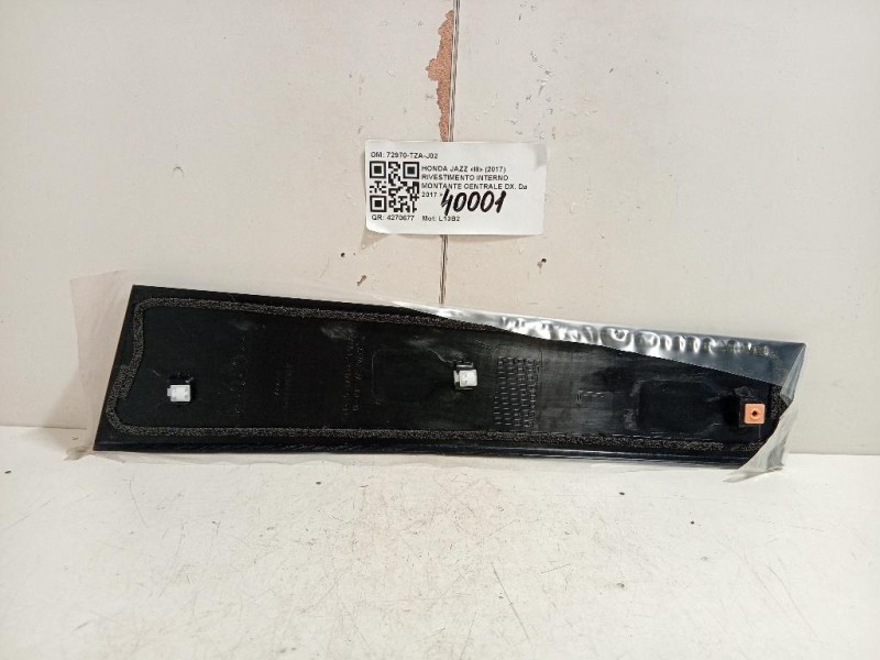 Rivestimento Interno Montante Centrale DX 72970-TZA-J02 Honda JAZZ III 2017