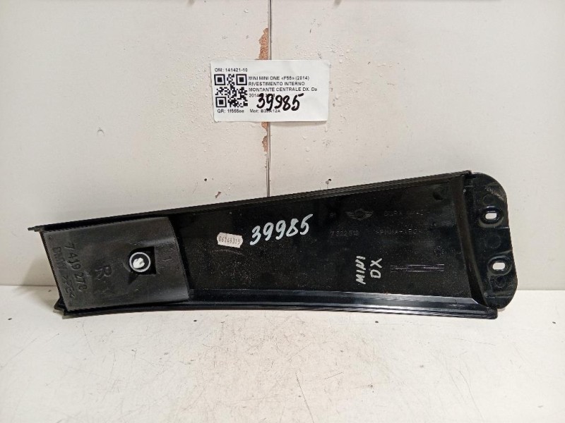 Rivestimento Interno Montante Centrale DX 141421-10 Mini MINI ONE F55 2014