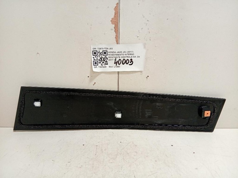 Rivestimento Interno Montante Centrale SX 72970-TZA-J03 Honda JAZZ III 2017