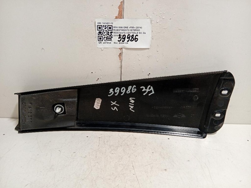 Rivestimento Interno Montante Centrale SX 141421-10 Mini MINI ONE F55 2014