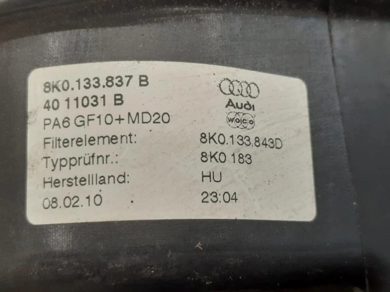 Scatola Filtro ARIA 8K0 133 835 B Audi A4 8K2 2008