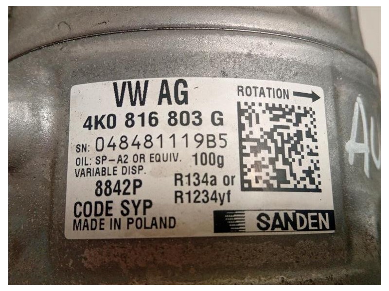 Compressore AC 4K0816803J Audi A6 4a5c8 Avant 2018