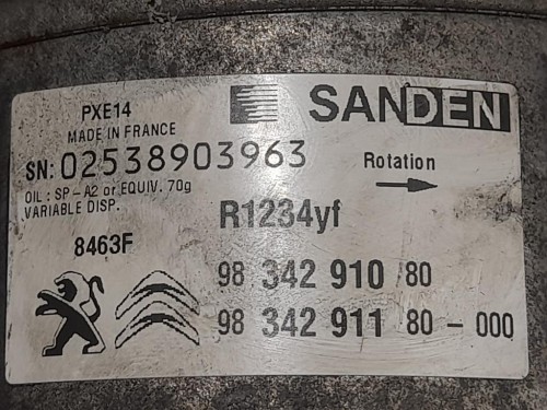 Compressore AC 9834291080 Citroen Jumper III 2014