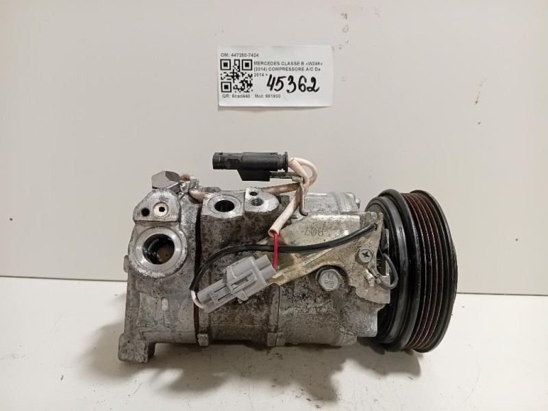 Compressore AC 447280-7424 Mercedes Classe B W246 2014