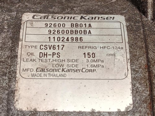 Compressore AC 92600 BB01A Nissan Qashqai+2 2010