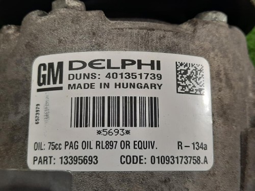 Compressore AC 13395693 Opel Astra J SW 2010