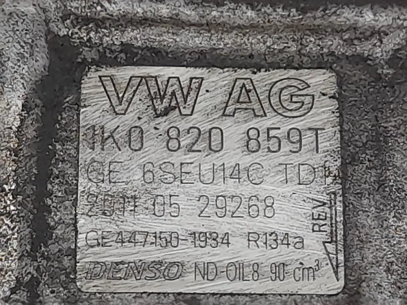 Compressore AC 1K0820859T Volkswagen GOLF VI 2009