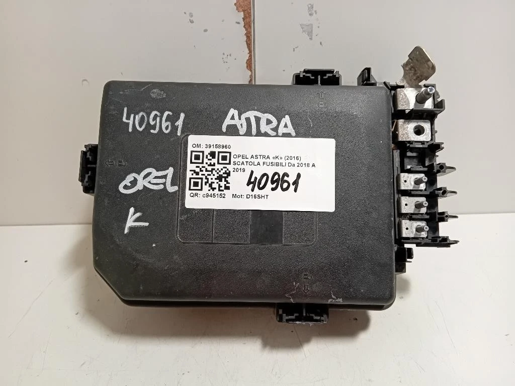 Scatola Fusibili 39158960 Opel Astra K 2016
