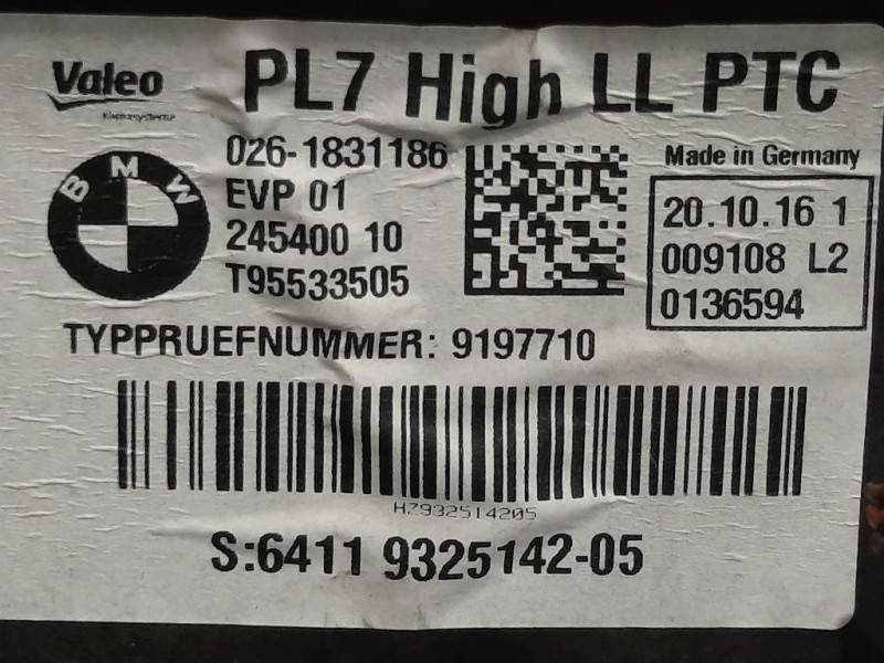 Scatola Riscaldamento 245400 10 Bmw Serie 3 F30 Berlina 2012