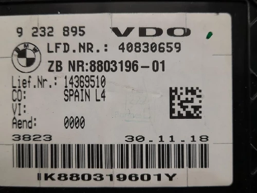 Contachilometri 9232895 Bmw Serie 3 F31 Touring 2015