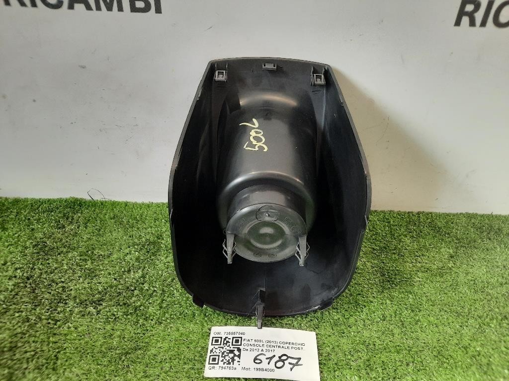 Coperchio Console Centrale POST 735557040 TUNNEL PORTABICCHIERI Fiat 500L 2013