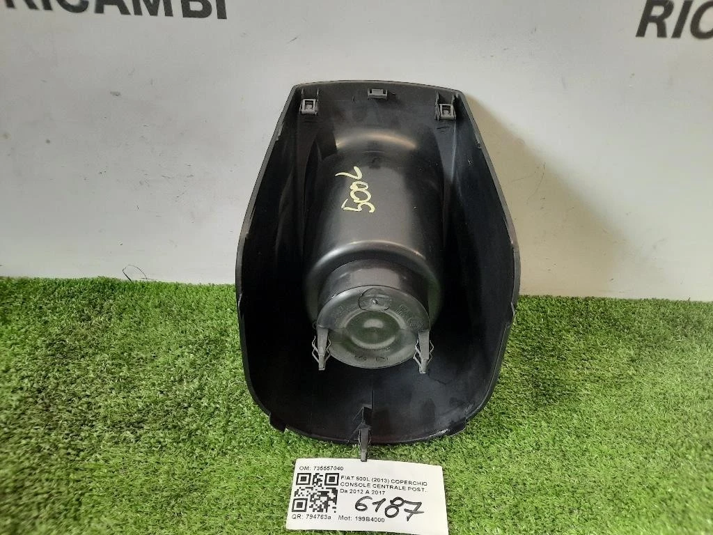 Coperchio Console Centrale POST 735557040 TUNNEL PORTABICCHIERI Fiat 500L 2013