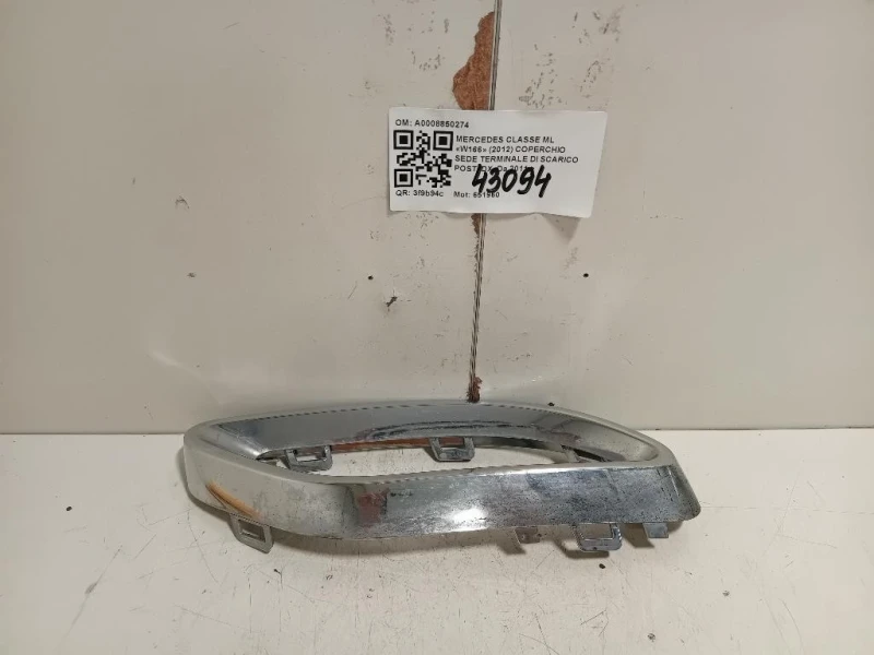 Coperchio SEDE Terminale DI Scarico POST DX A0008850274 Mercedes Classe ML W166 2012