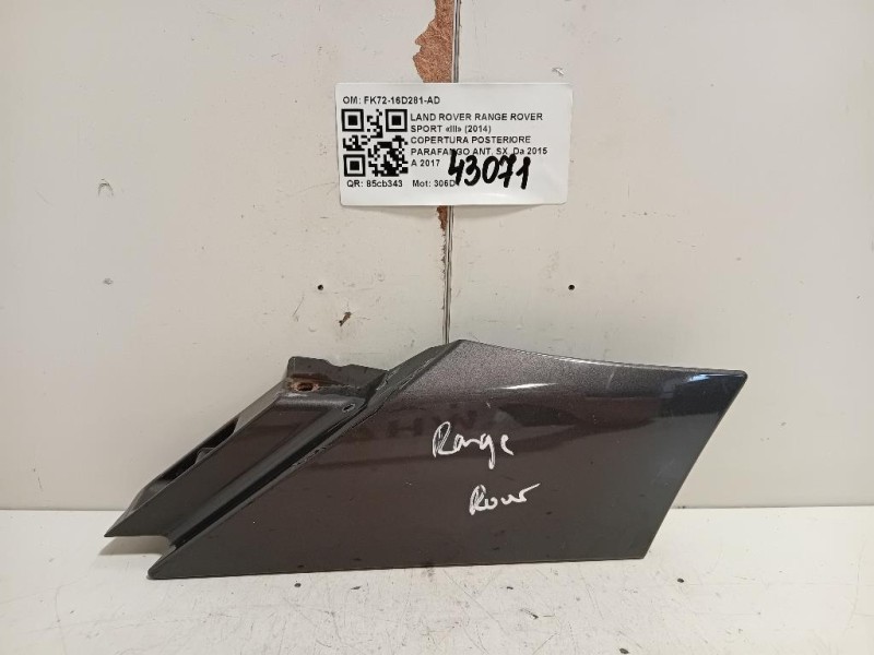 Copertura Posteriore Parafango ANT SX FK72-16D281-AD Land Rover Range Rover Sport III 2014