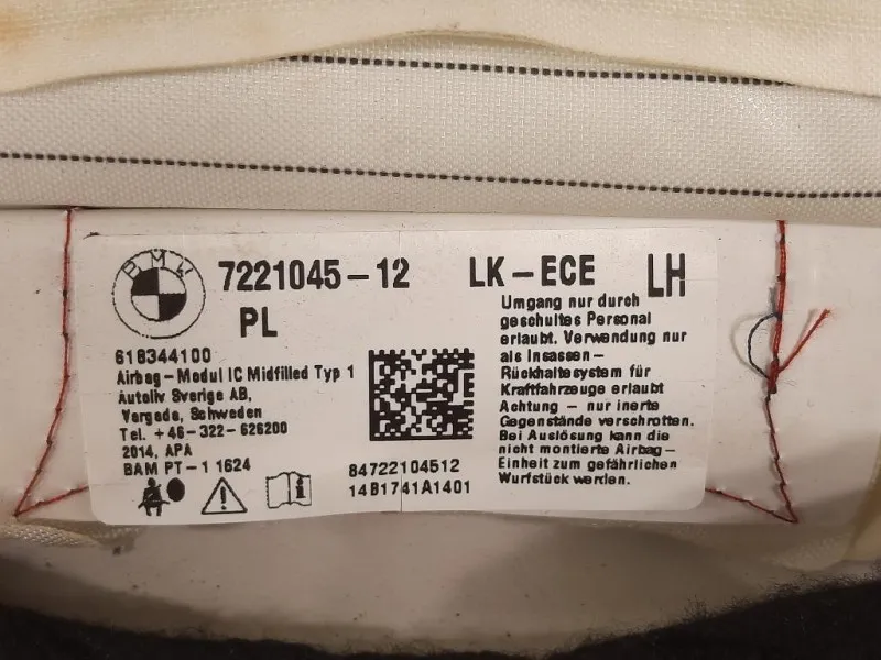 Air-bag A Tendina SX 7221045-12 Bmw Serie 1 F20 Berlina 2012