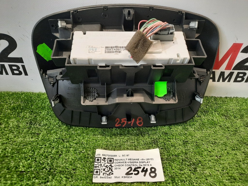 Cornice-visiera Display Check Control 682700005R Renault Mégane III 2012