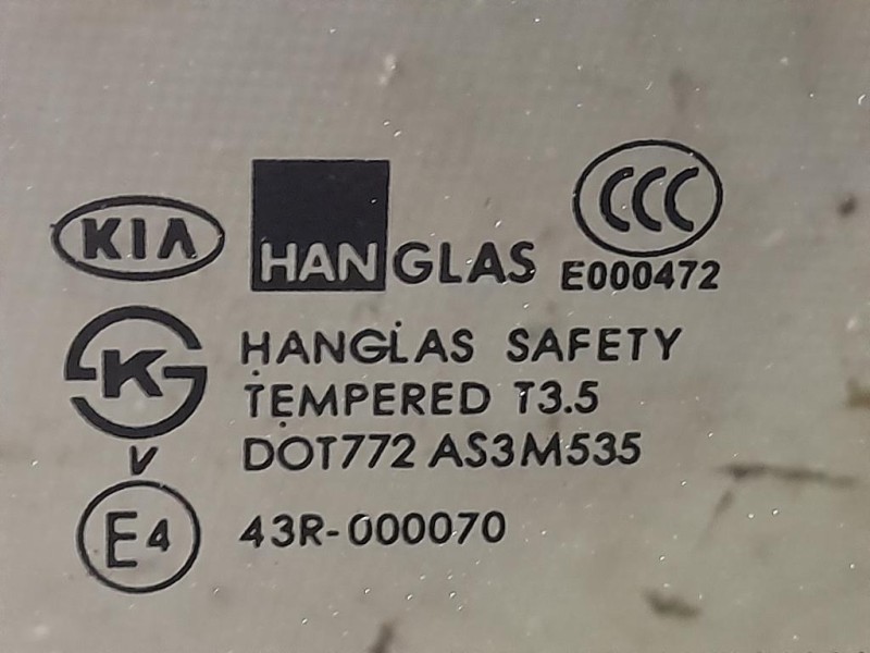 Cristallo Fisso Parafango POST DX 43R000070 Kia Sorento II 2006