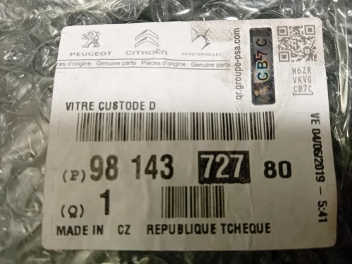 Cristallo Fisso Parafango POST DX 9814372780 Peugeot 3008 I 2013