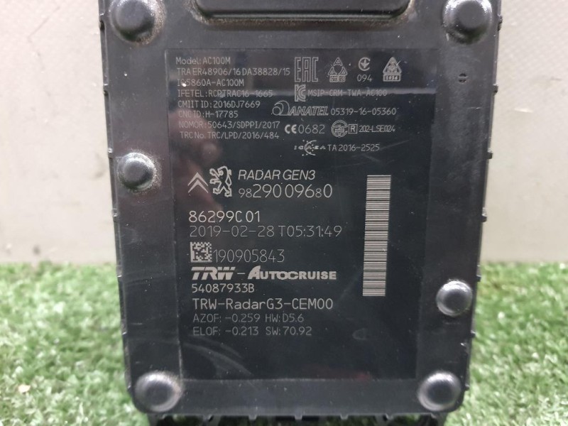 Sensore DI Distanza Cruise Control Adattivo 9829009680 Peugeot 308 II 2017