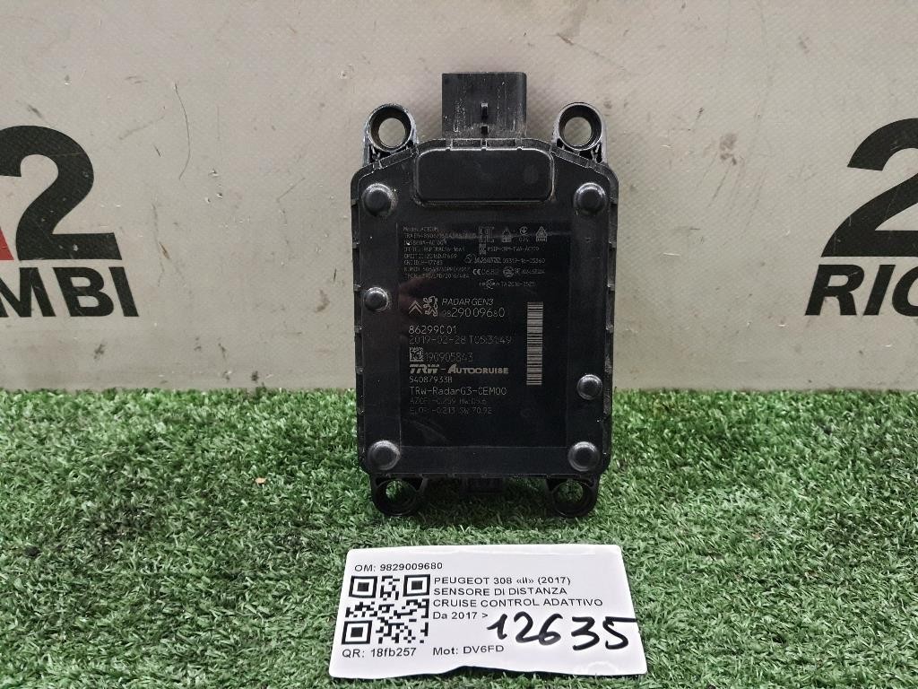 Sensore DI Distanza Cruise Control Adattivo 9829009680 Peugeot 308 II 2017