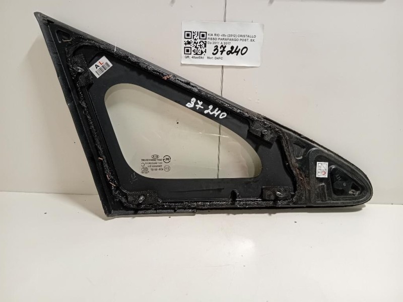 Cristallo Fisso Parafango POST SX VETRO CRISTALLO Kia RIO III 2012
