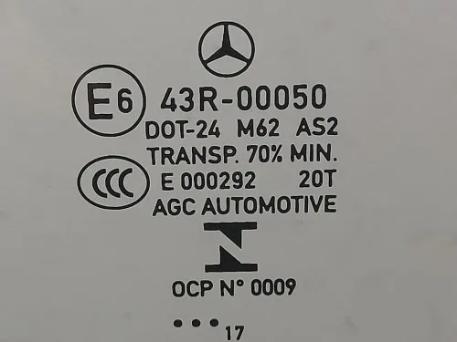 Cristallo Scendente Porta ANT DX 43R00050 Mercedes Classe E C207 Coupé 2010