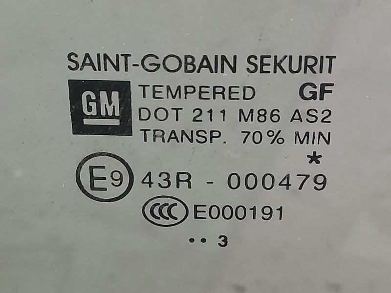 Cristallo Scendente Porta POST SX 43R000479 Opel Meriva B 2010