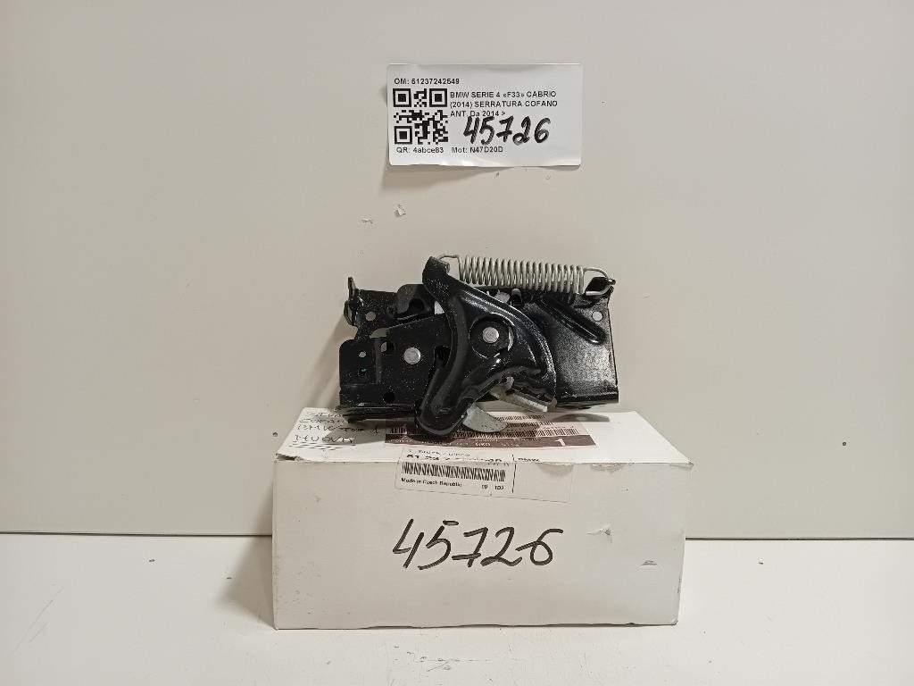 Serratura Cofano ANT 51237242549 Bmw Serie 4 F33 Cabrio 2014