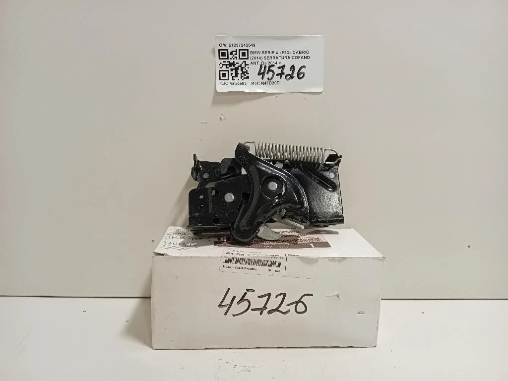 Serratura Cofano ANT 51237242549 Bmw Serie 4 F33 Cabrio 2014