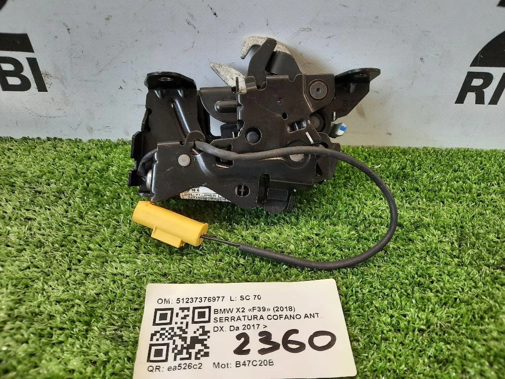 Serratura Cofano ANT DX 51237376977 Bmw X2 F39 2018