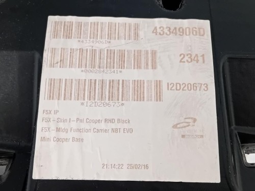 Cruscotto 51459349683 Mini MINI Cooper F56 2014