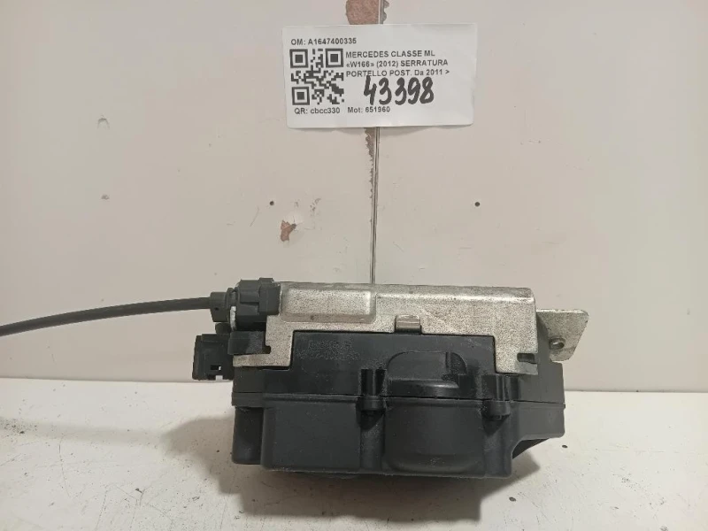 Serratura Portello POST A1647400335 Mercedes Classe ML W166 2012