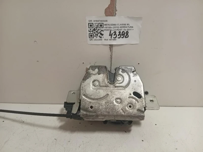 Serratura Portello POST A1647400335 Mercedes Classe ML W166 2012