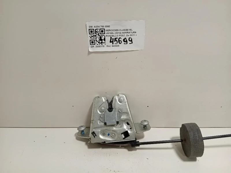 Serratura Portello POST A204 750 0060 Mercedes Classe ML W166 2012