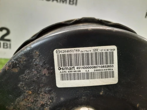Servofreno Cpompa Freno ANT A4514300008 Smart Fortwo Cabrio 451 2007