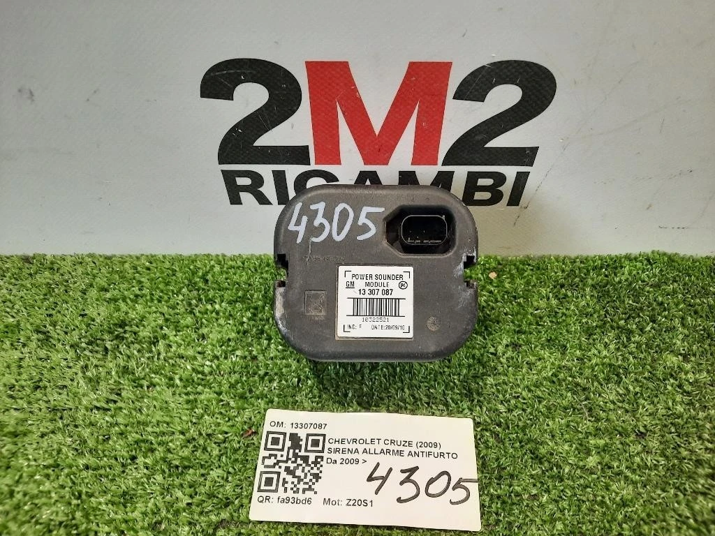 Sirena Allarme Antifurto 13307087 Chevrolet Cruze 2009