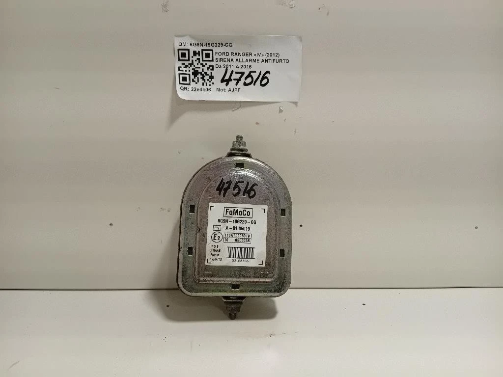 Sirena Allarme Antifurto 6G9N-19G229-CG Ford Ranger IV 2012