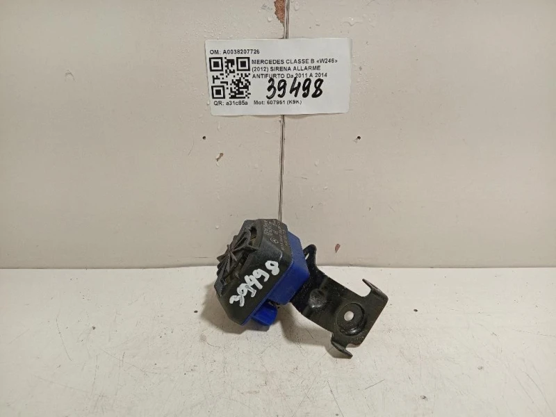 Sirena Allarme Antifurto A0038207726 Mercedes Classe B W246 2012