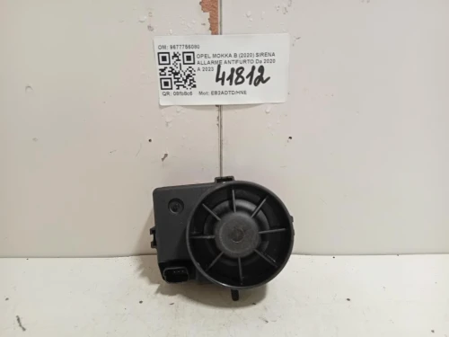 Sirena Allarme Antifurto 9677756080 Opel Mokka B 2020